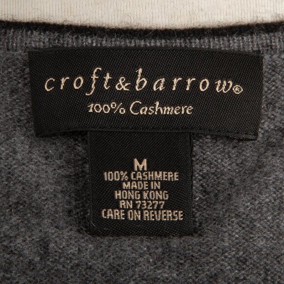 Croft & Barrow 100% Cashmere Twin Set Gray Tank Top and Cardigan Sweater Medium - Picture 11 of 12